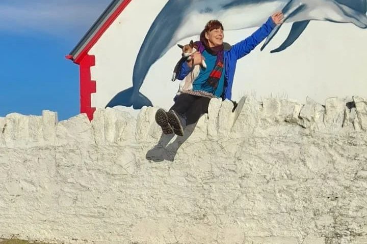 Ilonka and yoga dog